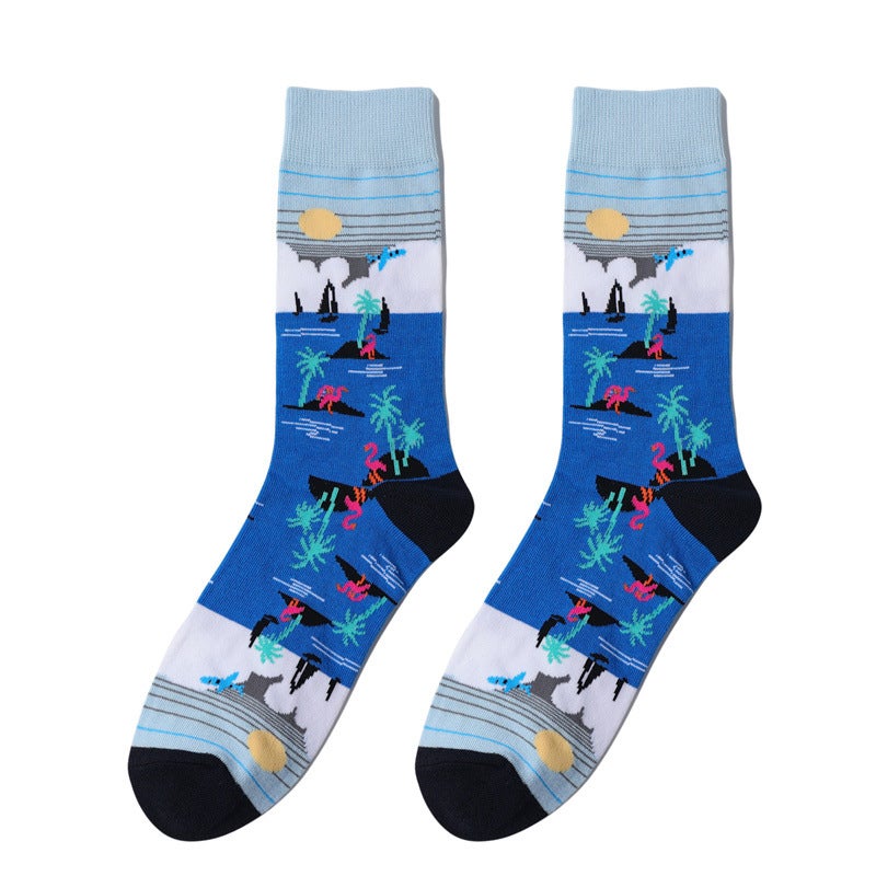 2024 Men'S Factory Four-Season Cotton Explosions Tide Socks Women'S Socks Tube Casual Socks - Image 1